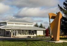 This imposing metal sculpture by the renowned Quebecois artist, Marcel Barbeau dominates the landscape. Image 13