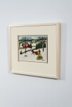 This folk art painting of a winter scene by Maud Lewis features a dog. Image 3