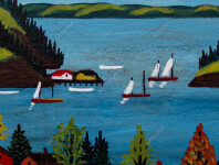This folk art painting is by Nova Scotia’s Maud Lewis. Image 7