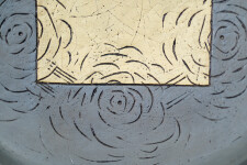 This contemporary wall sculpture is a handmade ceramic bowl. Image 3