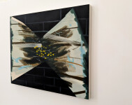 In this dramatic abstract painting by Montreal born Mel Davis, a blur of outdoor images is reflected in a mirror. Image 3