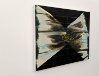 In this dramatic abstract painting by Montreal born Mel Davis, a blur of outdoor images is reflected in a mirror. Image 2
