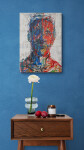 This contemporary acrylic painting is an abstract self-portrait of the artist. Image 13