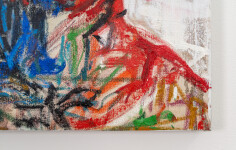This contemporary acrylic painting is an abstract self-portrait of the artist. Image 5