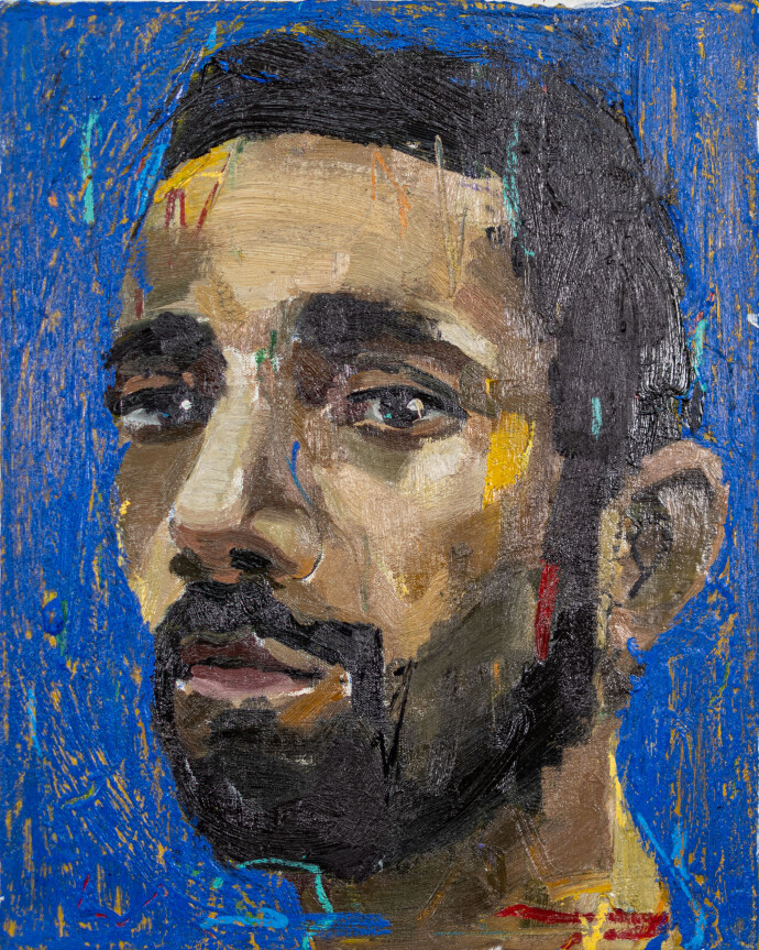 This is a contemporary somewhat abstracted portrait of a male.