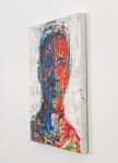 This contemporary acrylic painting is an abstract self-portrait of the artist. Image 4
