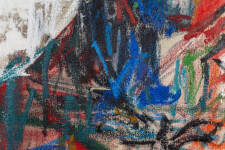 This contemporary acrylic painting is an abstract self-portrait of the artist. Image 7