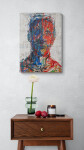 This contemporary acrylic painting is an abstract self-portrait of the artist. Image 12