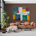 This colorful contemporary abstract painting was made by Milly Ristvedt. Image 12