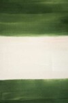 Two columns of horizontal rectangles in alternating colours of forest green and warm white frame a third, central column of warm white and s… Image 3