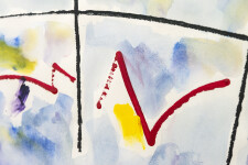 This contemporary acrylic abstract painting is one of Milly Ristvedt’s earlier works. Image 10