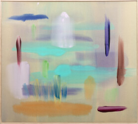 This contemporary colourful abstract painting is by Milly Ristvedt.