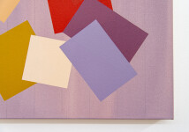 This colourful acrylic abstract painting by Milly Ristvedt is geometric in form. Image 7