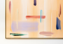 This large abstract acrylic painting by Milly Ristvedt has a pastel palette. Image 5