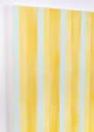 Vertical stripes of buttercup yellow and cloud blue are each separated from the other by a mere whisper of white canvas. Image 3