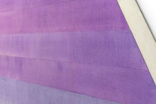 Gradient bands of washed violet turn to dust rose in this shaped canvas from 1968 by Milly Ristvedt. Image 3