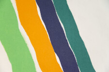 This large contemporary abstract painting by Milly Ristvedt is one of her colourful ribbons series. Image 10