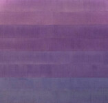 Gradient bands of washed violet turn to dust rose in this shaped canvas from 1968 by Milly Ristvedt. Image 5
