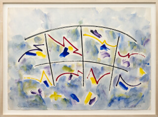 This contemporary acrylic abstract painting is one of Milly Ristvedt’s earlier works.