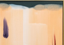This large abstract acrylic painting by Milly Ristvedt has a pastel palette. Image 7