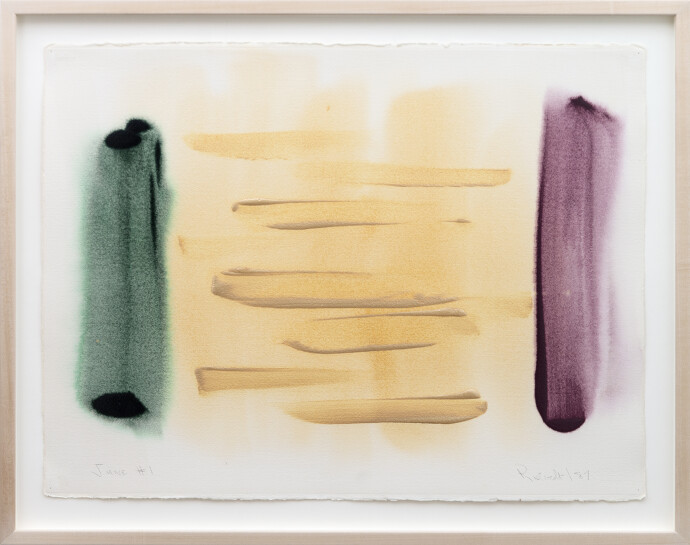 This contemporary abstract acrylic painting on paper is by Milly Ristvedt.