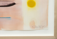 This abstract painting on paper by Milly Ritsvedt features spring-like colours. Image 6