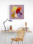 This colourful acrylic abstract painting by Milly Ristvedt is geometric in form. Image 10