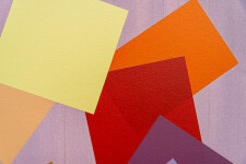 This colourful acrylic abstract painting by Milly Ristvedt is geometric in form. Image 5