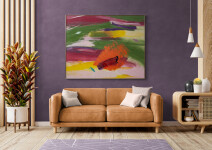 This contemporary abstract colourful oil painting is by Milly Ristvedt. Image 16
