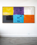 This contemporary abstract painting by Milly Ristvedt features a colourful grid pattern. Image 7