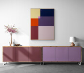 This contemporary abstract painting by Milly Ristvedt is expressed in geometric form. Image 11