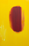 This large yellow and red contemporary abstract painting was created by Milly Ristvedt. Image 4