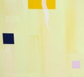 A lemon yellow rectangle held by a whisper white band is flanked by squares of pink, navy, blood red and white on a washed ground of pale li… Image 5