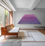 Gradient bands of washed violet turn to dust rose in this shaped canvas from 1968 by Milly Ristvedt. Image 6
