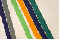 This large contemporary abstract painting by Milly Ristvedt is one of her colourful ribbons series. Image 4