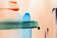 This abstract painting on paper by Milly Ritsvedt features spring-like colours. Image 7