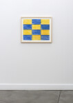 This contemporary pastel on paper of a grid in blue and yellow is by Milly Ristvedt. Image 5