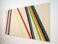 This large contemporary abstract painting by Milly Ristvedt is one of her colourful ribbons series. Image 3