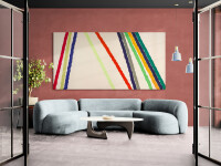 This large contemporary abstract painting by Milly Ristvedt is one of her colourful ribbons series. Image 12
