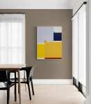 This contemporary abstract painting by Milly Ristvedt is expressed in geometric form. Image 11