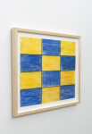 This contemporary pastel on paper of a grid in blue and yellow is by Milly Ristvedt. Image 8