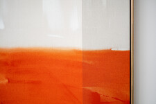 This contemporary abstract painting by Milly Ristvedt features a colourful grid pattern. Image 4