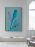 A celebration of beautiful blues—this abstract painting by master colourist Milly Ristvedt continues to explore form and colour. Image 11