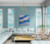 This large colourful acrylic abstract painting is by Milly Ristvedt. Image 11