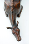 This figurative, life-like, female cow, bronze, interior sculpture is by Canadian artist Nicholas Crombach. Image 4