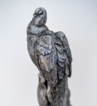 Cast in aluminum, this sculpture of a poised male peacock reflects the artist Nicholas Crombach's primary theme of human and animal interact… Image 6