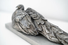 Created in cast aluminum, this sculpture of a male peacock at rest is rooted in the artist's ongoing preoccupation with human and animal int… Image 6