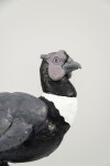 Cast in resin, a figurine of a pheasant posed on an indigo base points to a theme of human and animal interaction. Image 7