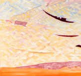In this lovely abstract painting, the sky often represented in Noreen Taylor’s work, is a collage of colours—pink, orange, mauve, blue, and … Image 3