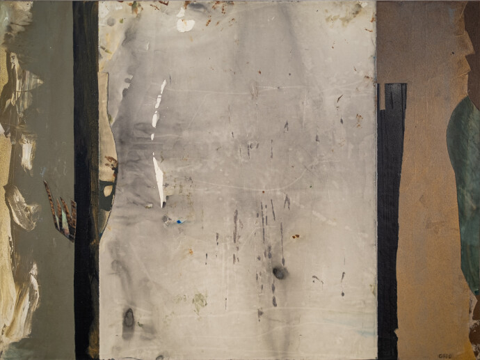 This contemporary abstract mixed media piece is by Otto Rogers.